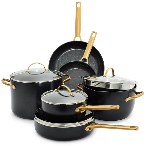 [CC003800-001] Greenpan® - Reserve - Set De 10 Piezas Negro Mango Y Asas Dorado