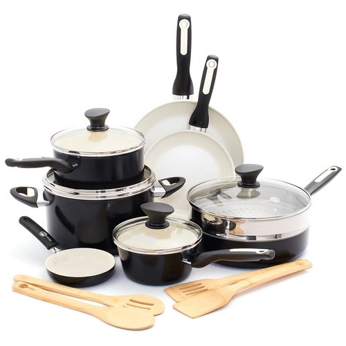 [CC002639-001] Greenpan® - Rio Ceramic Set 16 Piezas Negro