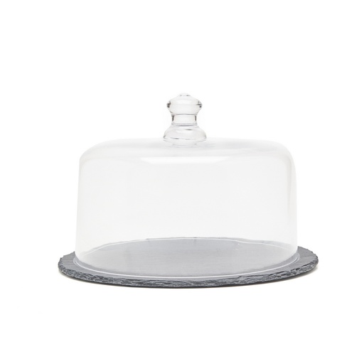 [N8726005] Nonfork® - Campana De Vidro Con Plato De Laja Ø 24 X 16 H (Plato Ø 28)