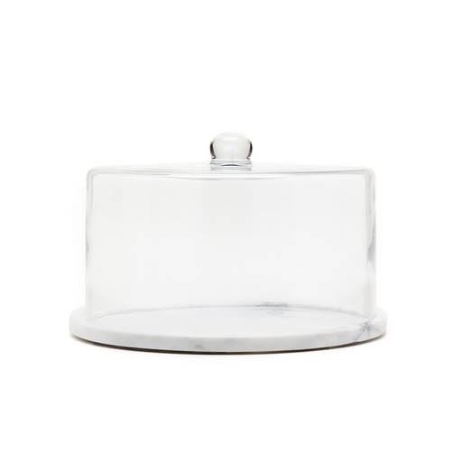[N8752031] Nonfork® - Campana De Vidro Recto Con Plato De Marmol Carrara Ø 27 X 17 H (Plato