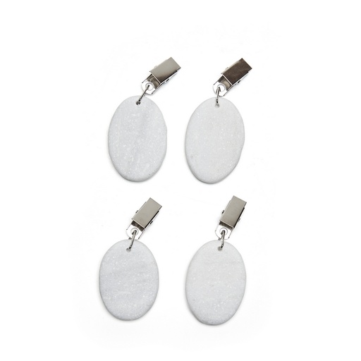 [N8733010] Nonfork® - Pesas Para Mantel Piedras Blancas (Set 4) 6 X 4 X 1