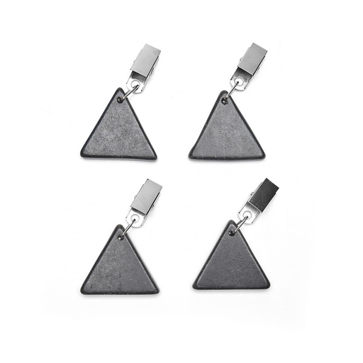 [N8733006] Nonfork® - Pesas Para Mantel Triangulos Negros (Set 4) 4 X 4 X 1