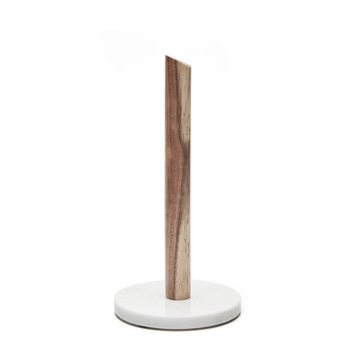 [N8753012] Nonfork® - Porta Rollo Marmol Blanco Y Acacia 15 X 30 H