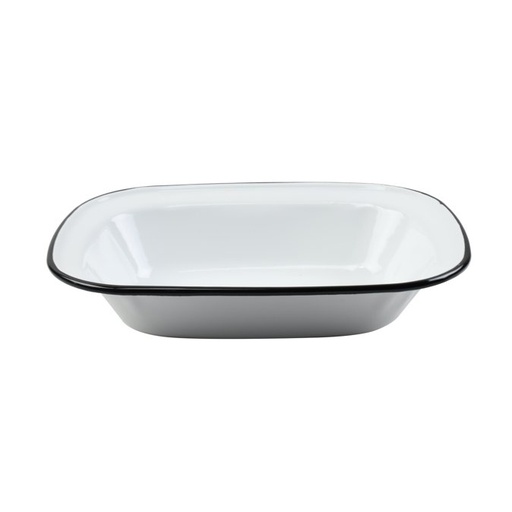 [N839082N] Nonfork® Enamelware - Fuente Pie Dish Enlozada Borde Negro 26 X 19 X 5.5 Cm