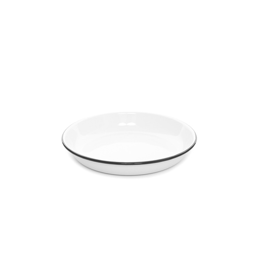 [N835018N] Nonfork® Enamelware - Plato Hondo Recto Enlozado Borde Negro 18 Cm