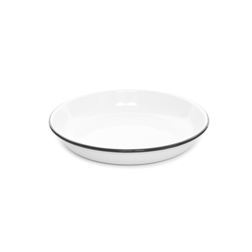 [N835022N] Nonfork® Enamelware - Plato Hondo Recto Enlozado Borde Negro 22 Cm