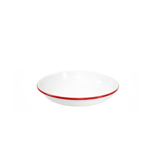 [N835018R] Nonfork® Enamelware - Plato Hondo Recto Enlozado Borde Rojo 18 Cm