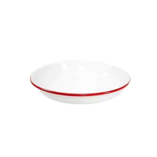 [N835022R] Nonfork® Enamelware - Plato Hondo Recto Enlozado Borde Rojo 22 Cm