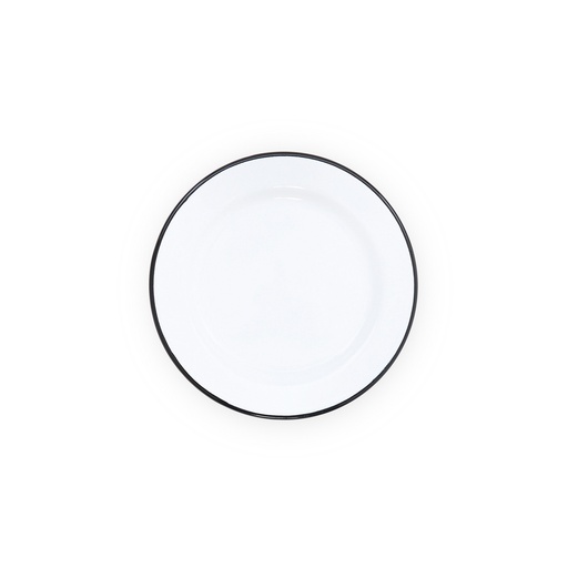 [N832056N] Nonfork® Enamelware - Plato Playo Enlozado Borde Negro 18 Cm