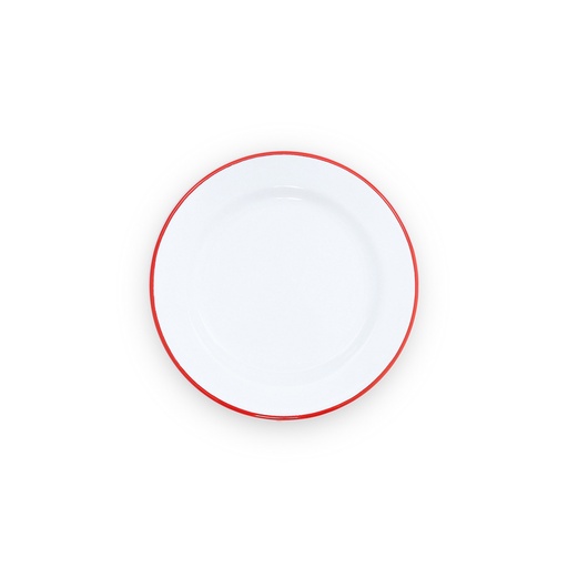 [N832056R] Nonfork® Enamelware - Plato Playo Enlozado Borde Rojo 18 Cm