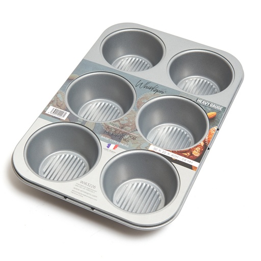 [WI63226] Whiskspro® Heavy Gauge - Muffin Pan (Molde Muffing) 6 Cup 32 X 22 X 4Cm - 0.8 Mm