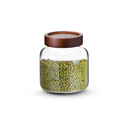[N86225] Nonfork® - Frasco Exquis Borosilicato Tapa Madera 1200 Ml  13X13X14