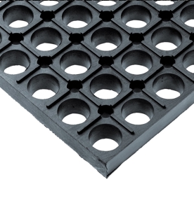 [AX720103] Piso Anti Fatiga 1 X 1 Mts Borde Recto Negro