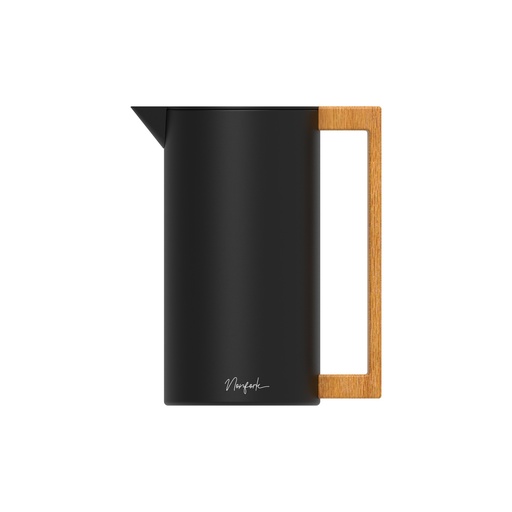 [N812203] Nonfork® - Jarra Termica Hadid 1L Negra / Madera  - Acero Inoxidable