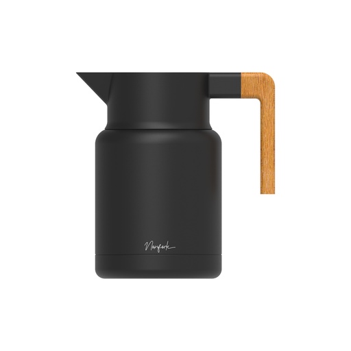 [N811007] Nonfork® - Jarra Termica Tadao 1.20L Negra / Madera  - Acero Inoxidable