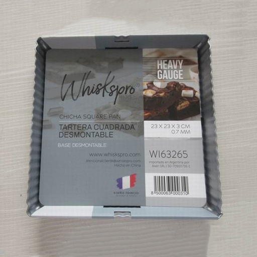 [WI63265] Whiskspro® Heavy Gauge - Chicha - Tartera Cuadrada Desmontable 23 X 23 X 3 Cm -